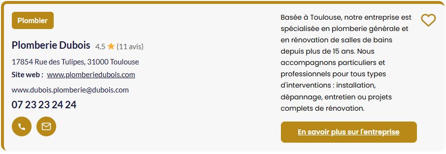 Fiche artisan "avec bouton en savoir plus" pour desktop