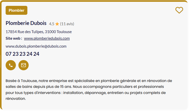 Fiche artisan améliorée pour tablette