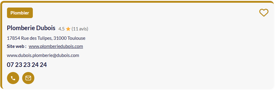 Fiche artisan pour desktop