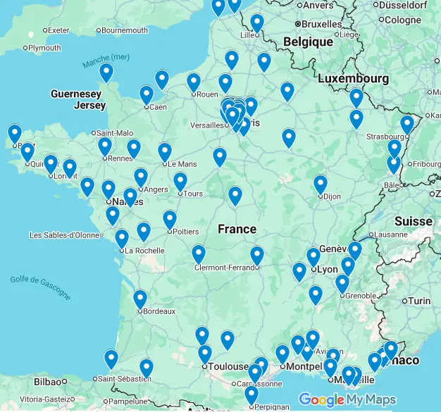 Villes couverte par La Liste Pro